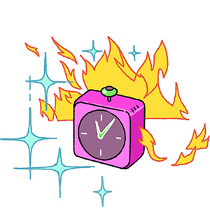 timer on fire clipart